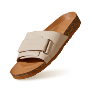 Cork Slides : Tan-White